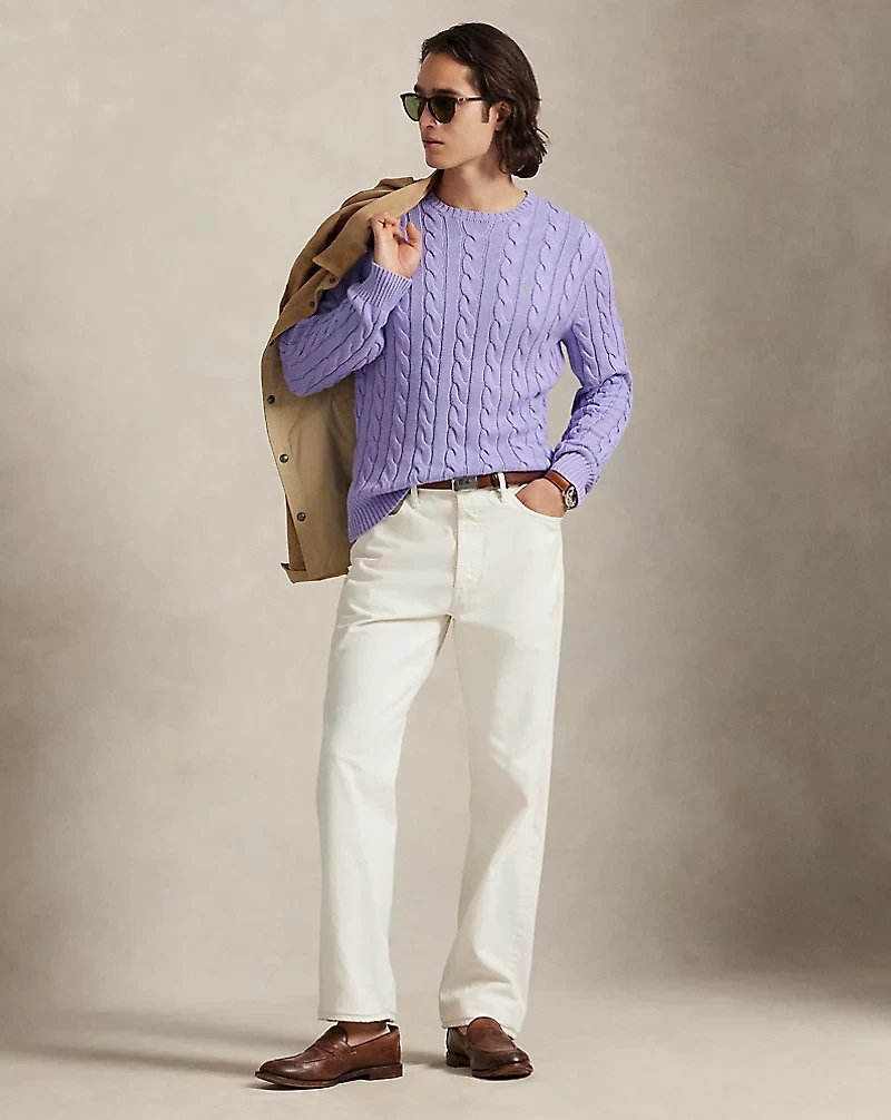 Cable-Knit Cotton Sweater