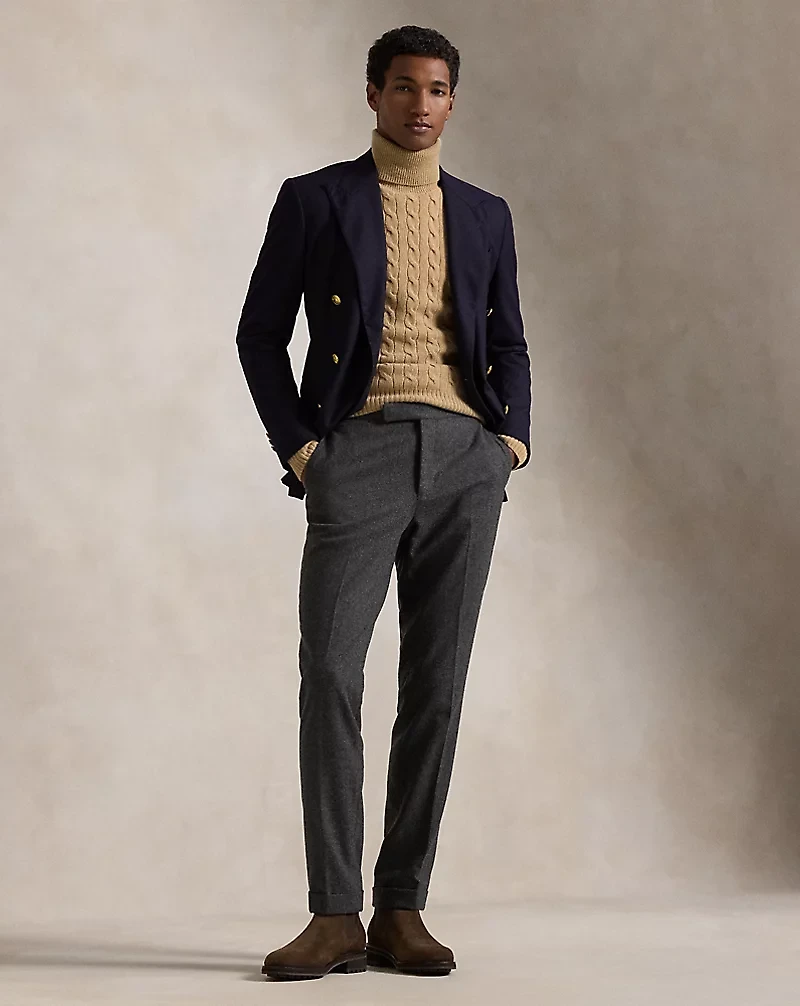 Cable Wool-Cashmere Turtleneck Sweater