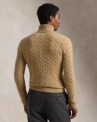 Cable Wool-Cashmere Turtleneck Sweater