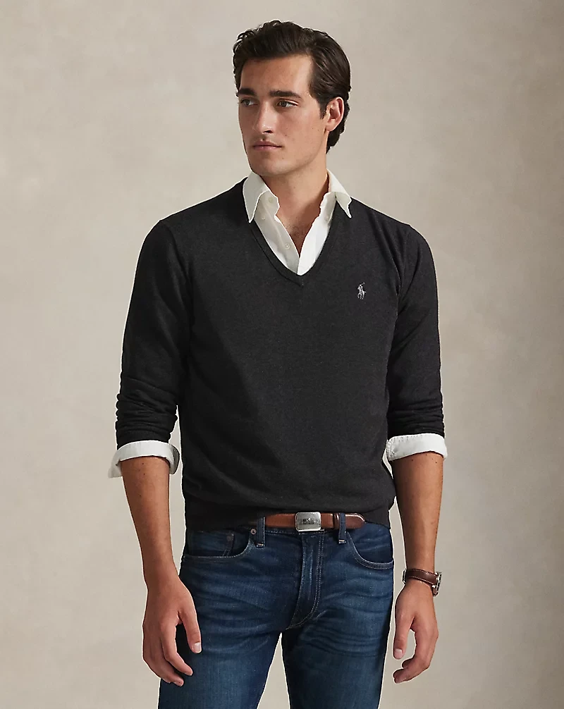 Cotton V-Neck Sweater