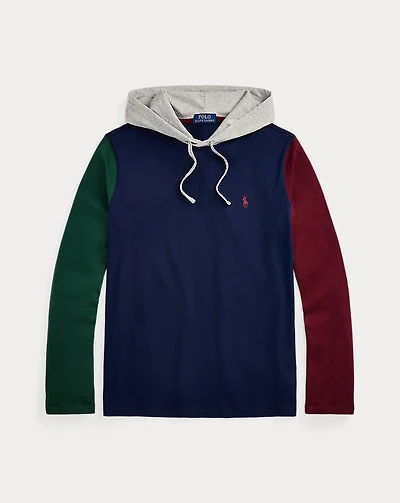 Color-Blocked Jersey Hooded T-Shirt