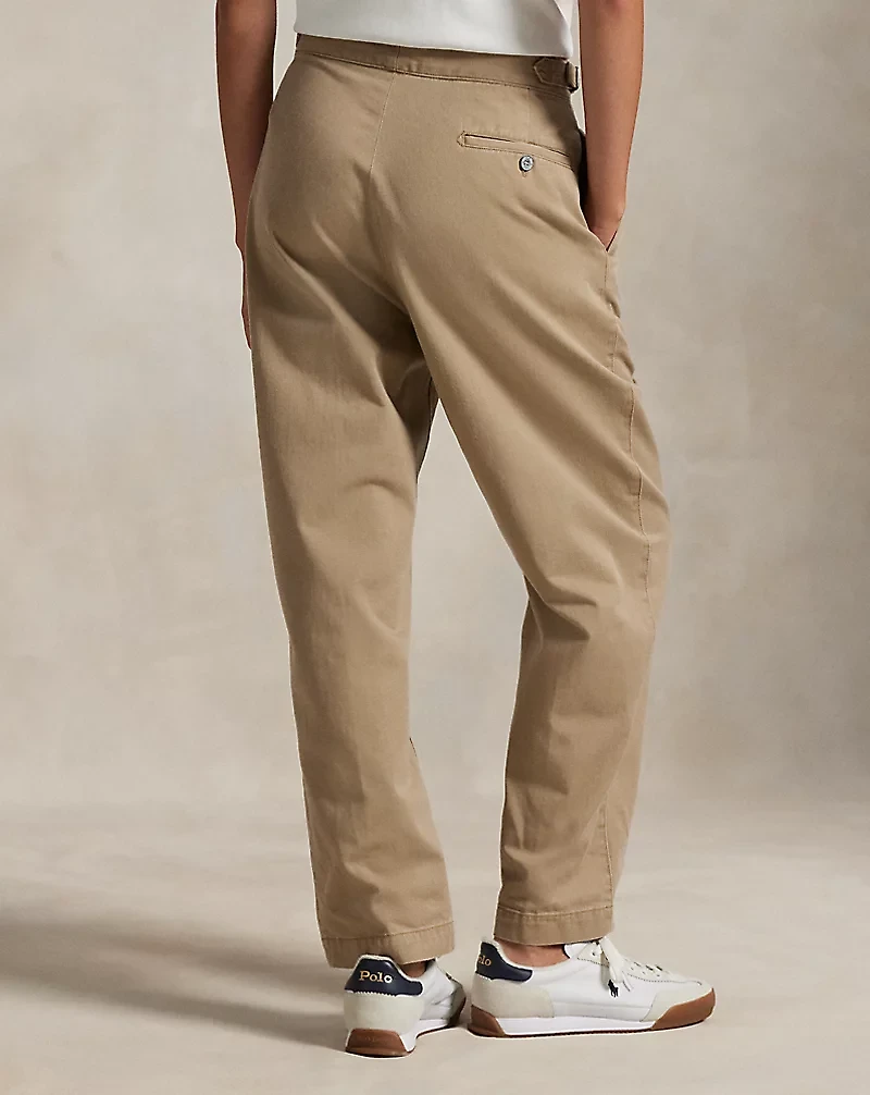 Relaxed Fit Pleated Twill Pant