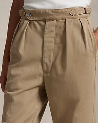 Relaxed Fit Pleated Twill Pant