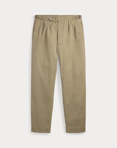 Relaxed Fit Pleated Twill Pant