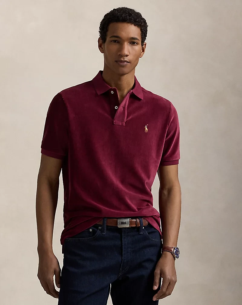 Classic Fit Knit Corduroy Polo Shirt