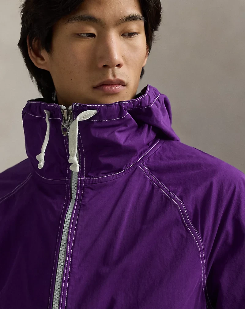Garment-Dyed Twill Hooded Jacket