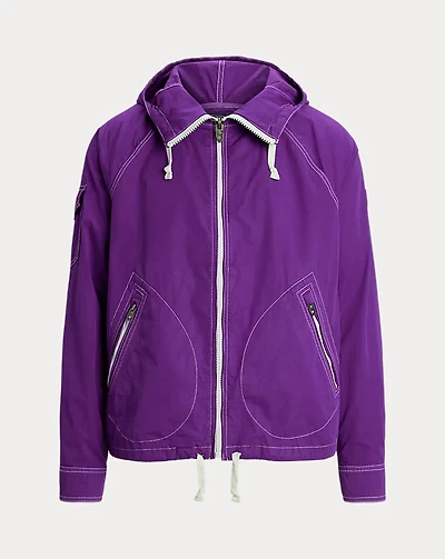 Garment-Dyed Twill Hooded Jacket