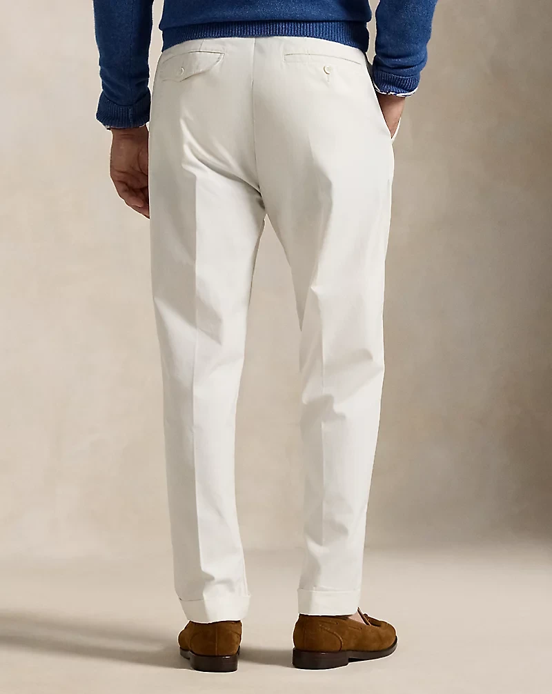 Slim Tapered Fit Pleated Twill Pant