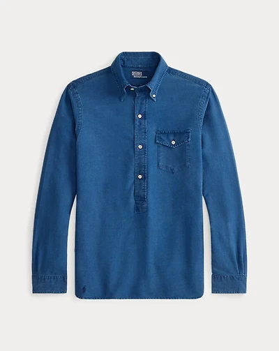 Classic Fit Indigo Oxford Popover Shirt