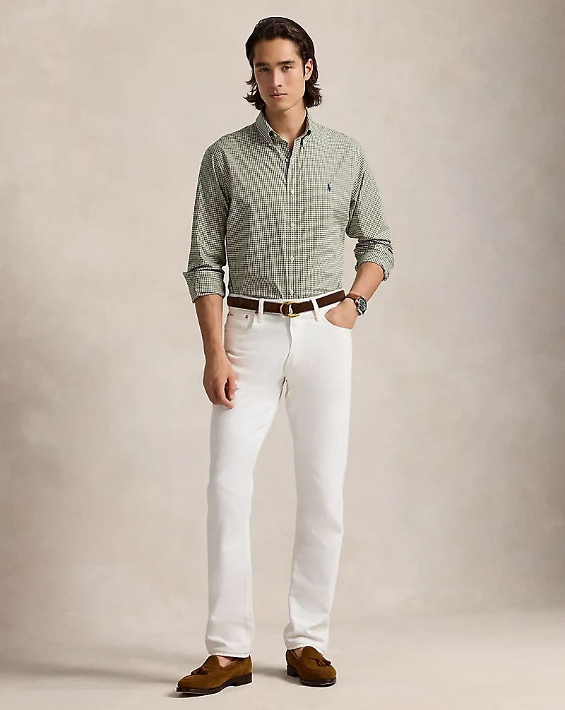 Classic Fit Gingham Stretch Poplin Shirt