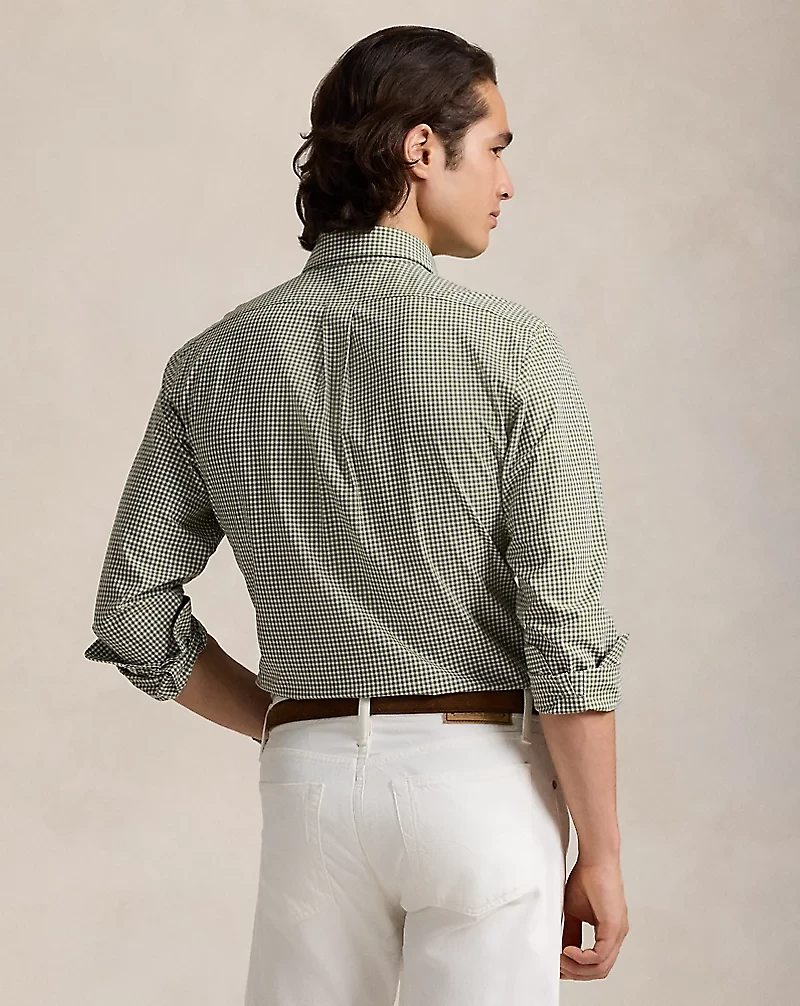 Classic Fit Gingham Stretch Poplin Shirt