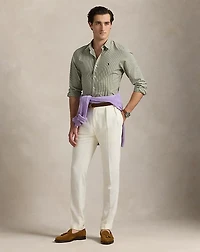 Slim Fit Gingham Stretch Poplin Shirt