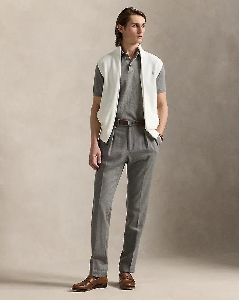 Mesh-Knit Cotton Full-Zip Sweater Vest