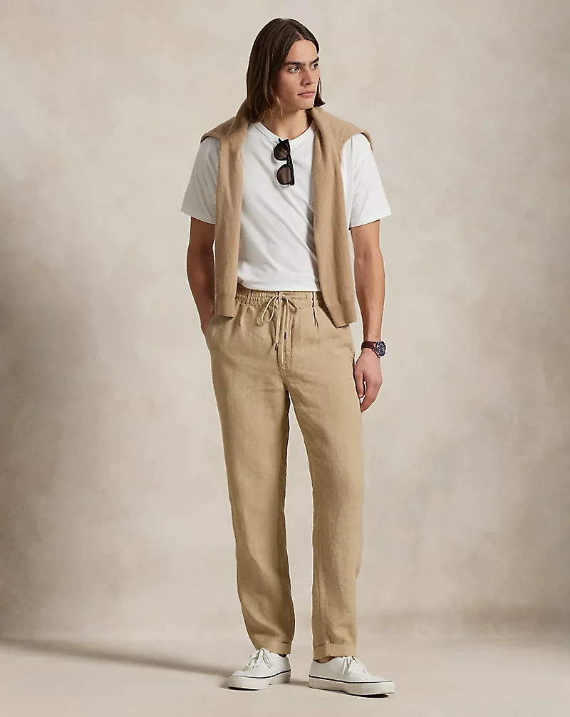 Lateef Slim Tapered Fit Linen Pant
