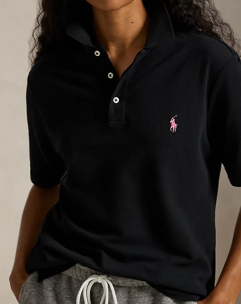 Pink Pony Stretch Mesh Polo Shirt