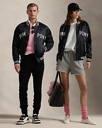 Pink Pony Satin Baseball Jacket