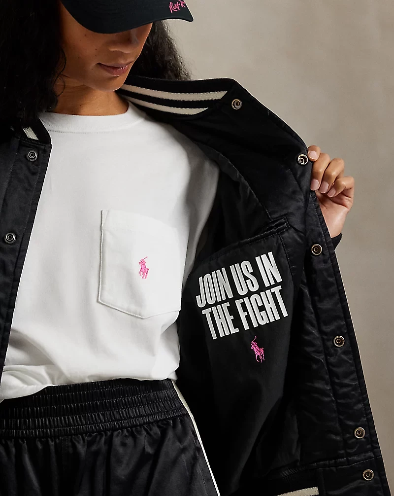 Pink Pony Satin Baseball Jacket