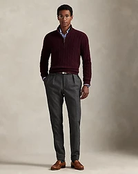 Cable-Knit Cashmere Quarter-Zip Sweater