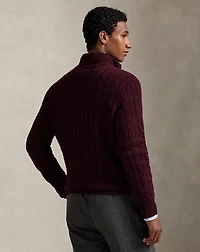Cable-Knit Cashmere Quarter-Zip Sweater