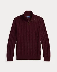Cable-Knit Cashmere Quarter-Zip Sweater