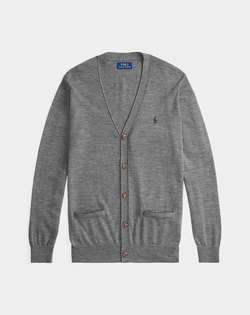 Slim Fit Washable Wool V-Neck Cardigan