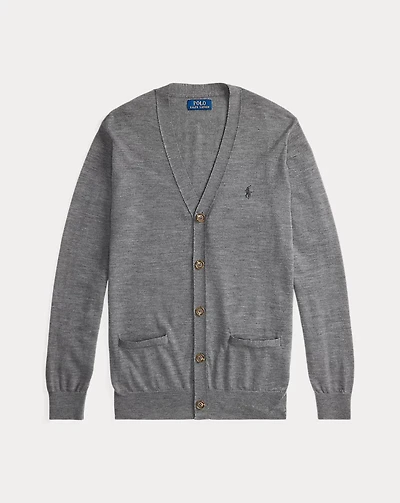 Slim Fit Washable Wool V-Neck Cardigan