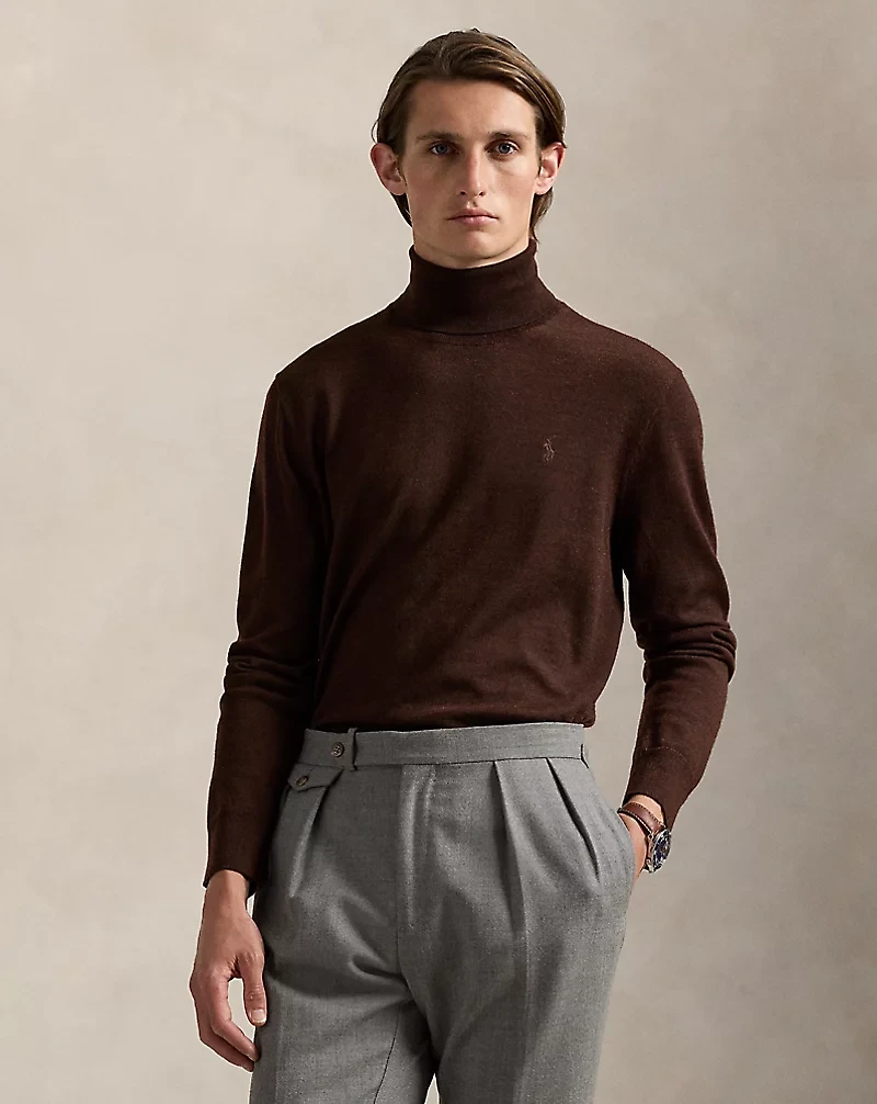 Washable Wool Turtleneck Sweater