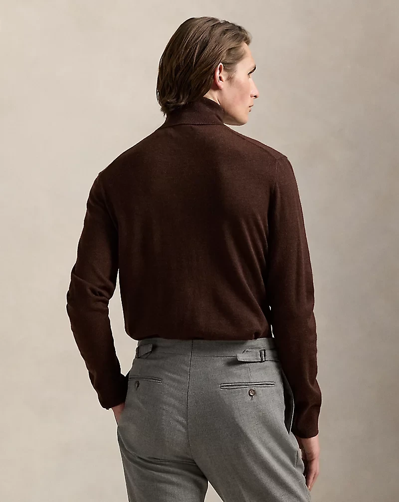 Washable Wool Turtleneck Sweater