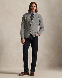 Cable-Knit Wool-Cashmere Cardigan