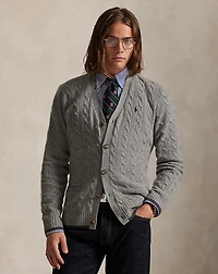 Cable-Knit Wool-Cashmere Cardigan