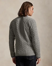 Cable-Knit Wool-Cashmere Cardigan