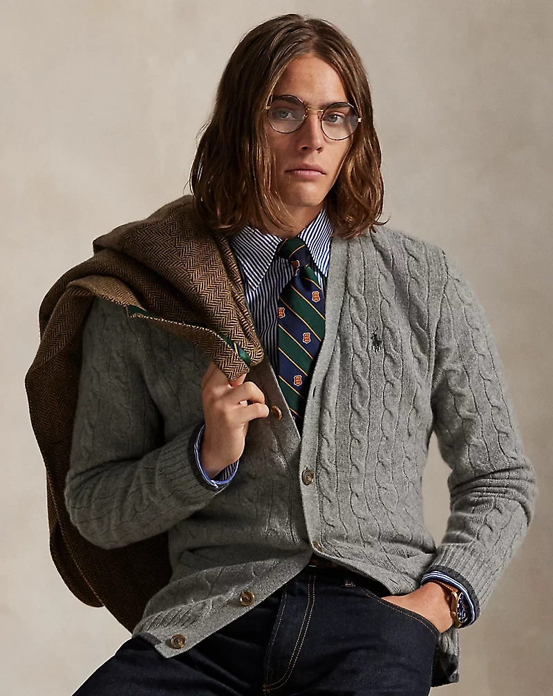 Cable-Knit Wool-Cashmere Cardigan