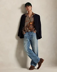 Classic Fit Equestrian-Print Camp Shirt