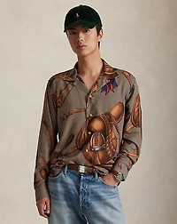 Classic Fit Equestrian-Print Camp Shirt