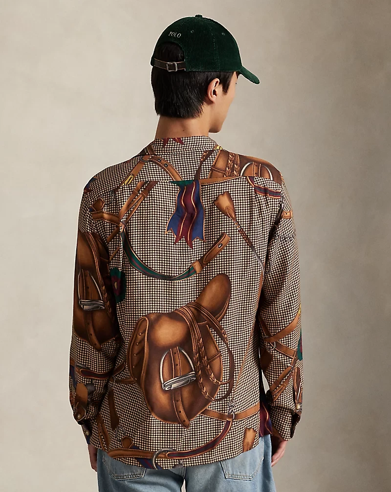 Classic Fit Equestrian-Print Camp Shirt