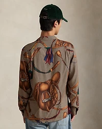Classic Fit Equestrian-Print Camp Shirt