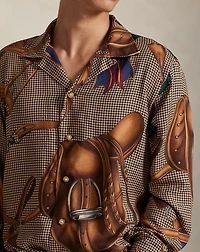 Classic Fit Equestrian-Print Camp Shirt