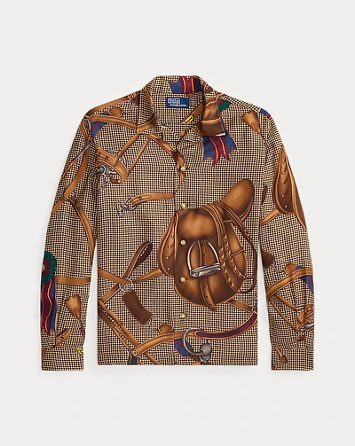 Classic Fit Equestrian-Print Camp Shirt
