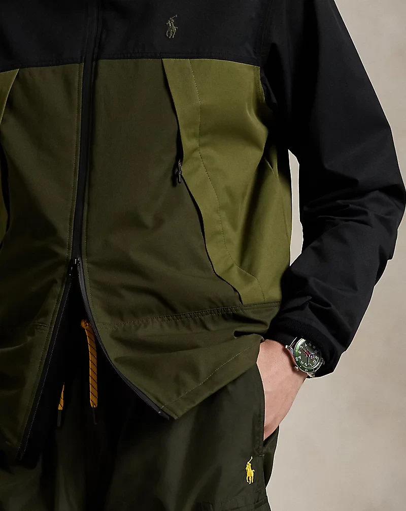 Color-Blocked Hooded Jacket