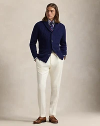 Cable-Knit Cashmere Shawl Cardigan