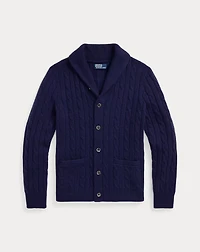 Cable-Knit Cashmere Shawl Cardigan