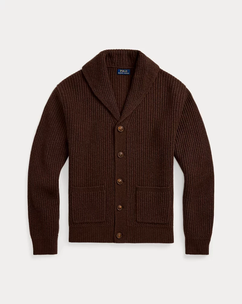 Textured Wool-Cashmere Shawl Cardigan