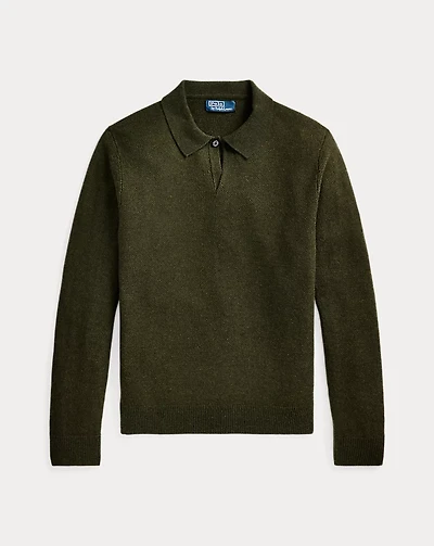 Linen-Cashmere Johnny-Collar Sweater