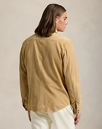 Reversible Suede-Taffeta Shirt Jacket