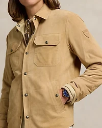 Reversible Suede-Taffeta Shirt Jacket