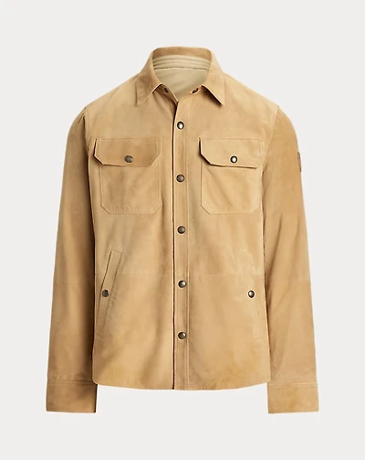 Reversible Suede-Taffeta Shirt Jacket