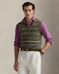 Fair Isle Linen-Blend Sweater Vest
