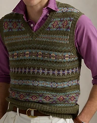 Fair Isle Linen-Blend Sweater Vest