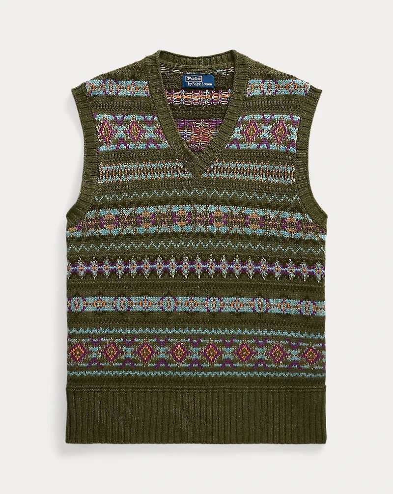 Fair Isle Linen-Blend Sweater Vest