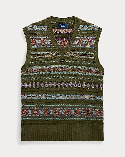 Fair Isle Linen-Blend Sweater Vest